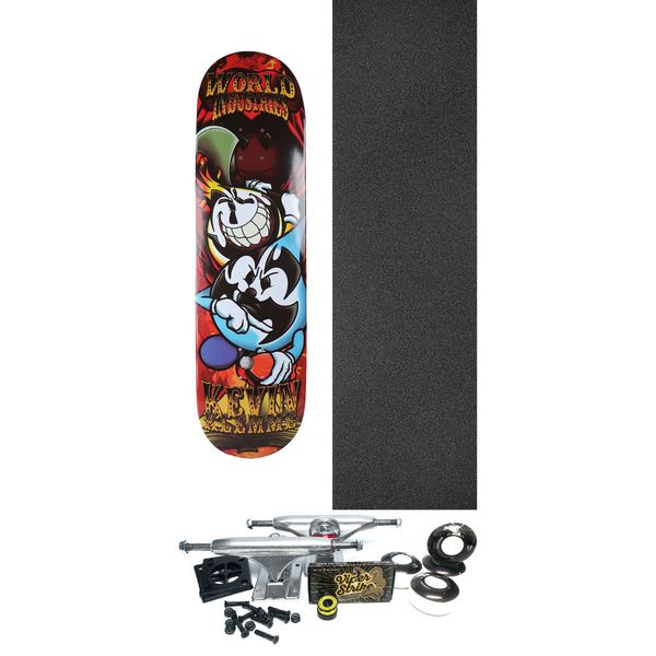 World Industries Skateboards Kevin Klemme Clowns Skateboard Deck - 8.3" x 32" - Complete Skateboard Bundle